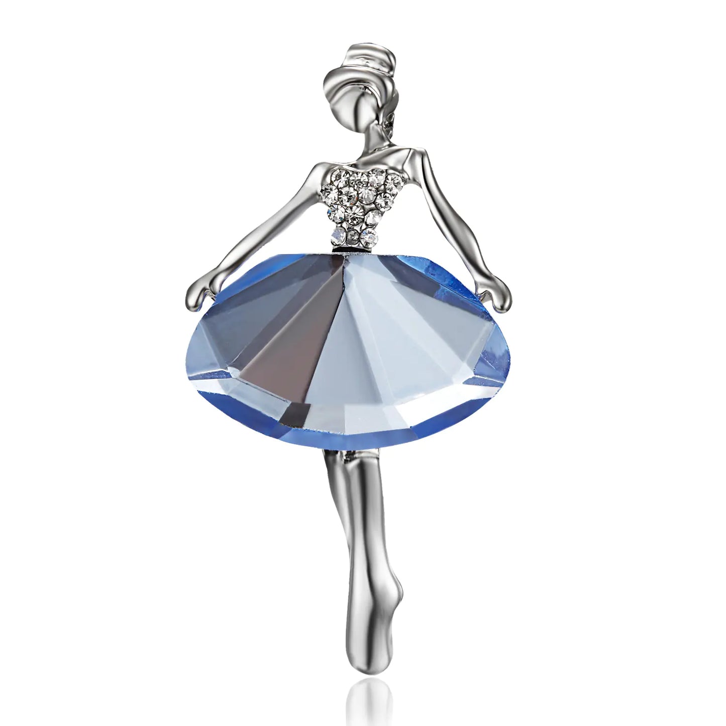 Fashionable Dancing Girl Brooch with Pearl and Rhinestones