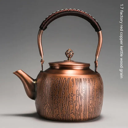 Antique Copper Manual Tea Brewing Pot with Mechanism
