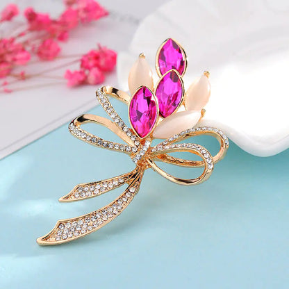 Fashionable High-End Rhinestone Brooch with Pearl