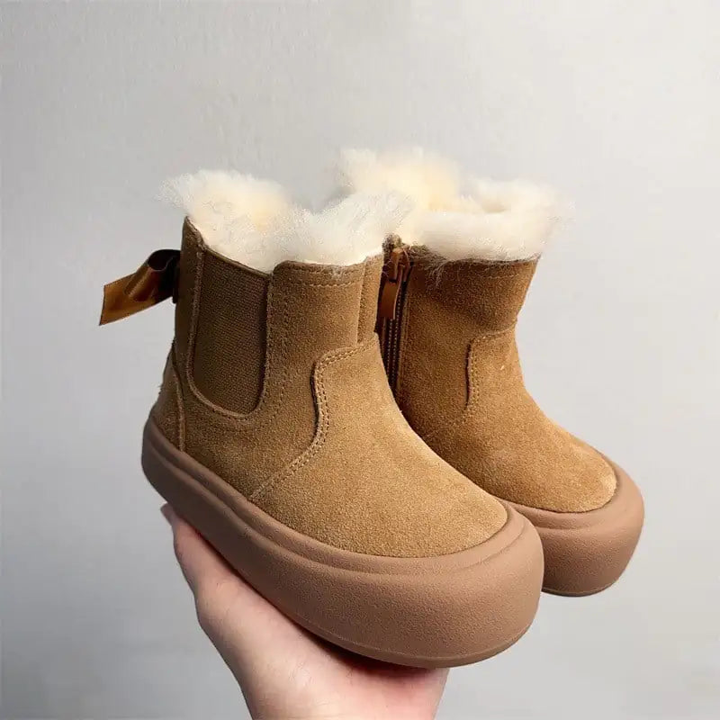 Kids' Integrated Fur and Cotton Boots