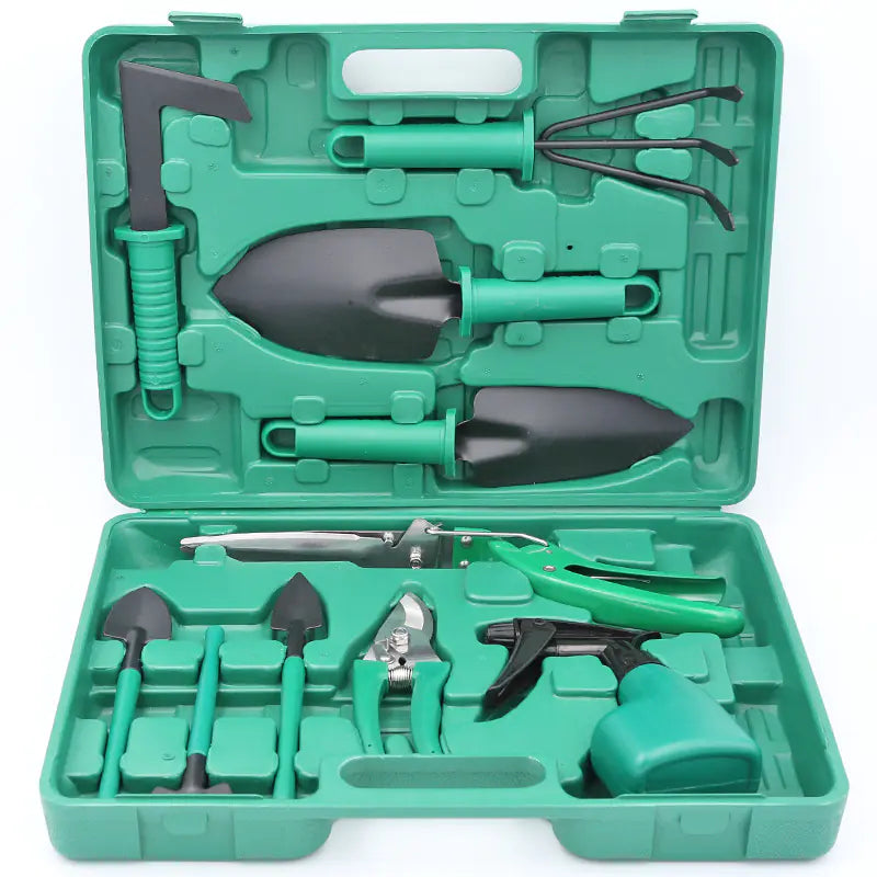 10-Piece Gardening Tool Set with Shovel, Rake, Shears