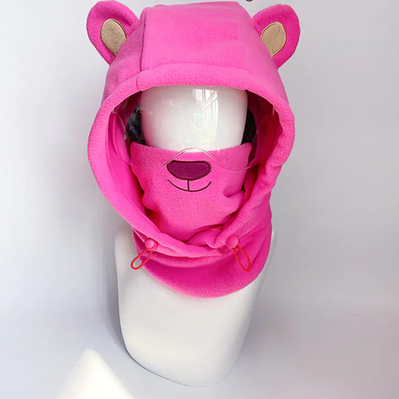 Cute Cartoon Windproof Ski Helmet Hat for Warmth