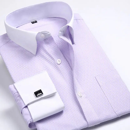 Custom Men's Cufflink Dress Shirt for Business Wear