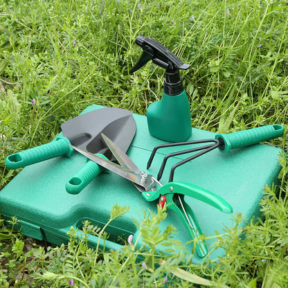 10-Piece Gardening Tool Set with Shovel, Rake, Shears