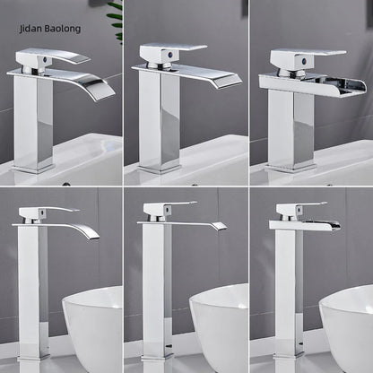 Square Stainless Steel Waterfall Faucet for Sink