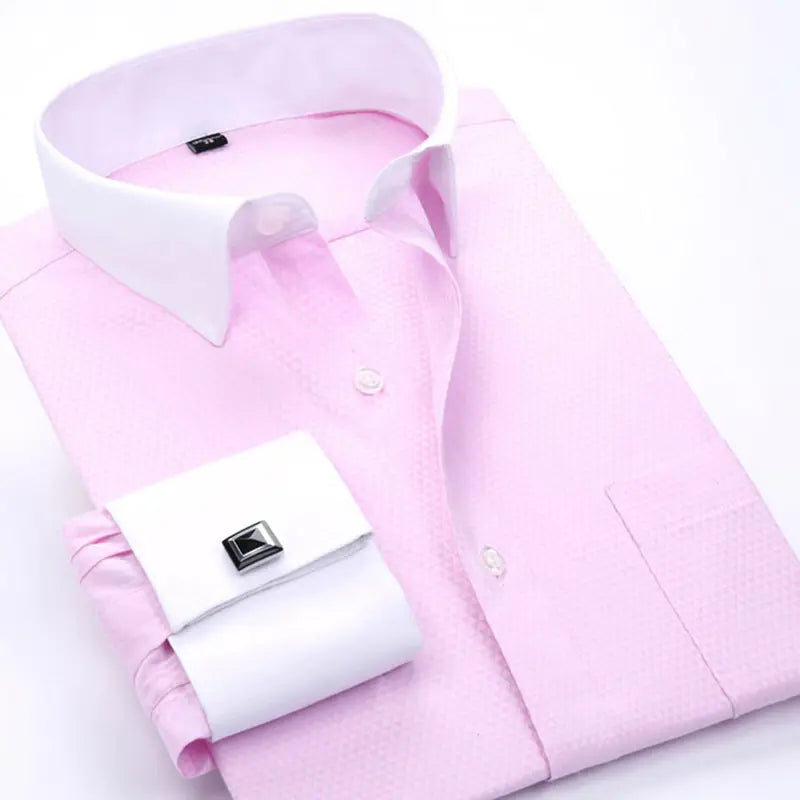 Custom Men's Cufflink Dress Shirt for Business Wear