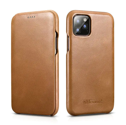 Retro Curved Screen Cowhide Phone Case