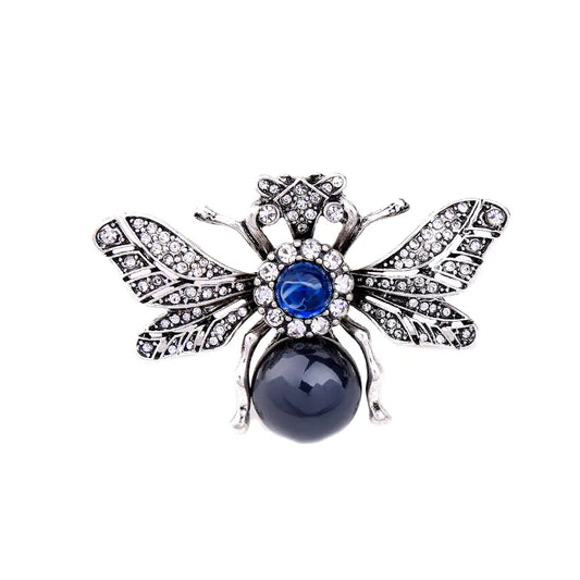 Vintage Insect Brooch with Rhinestones for Women