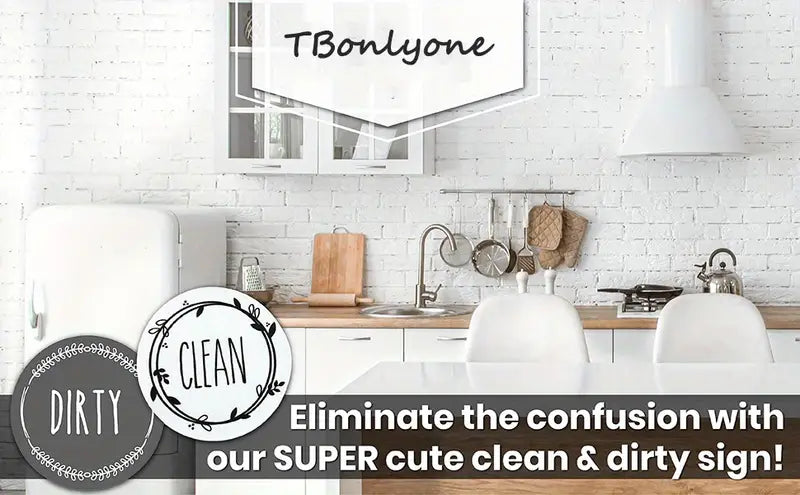 Double-Sided Dishwasher Magnet Clean Dirty Sign (1pc)