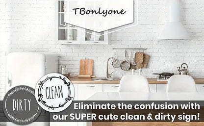 Double-Sided Dishwasher Magnet Clean Dirty Sign (1pc)