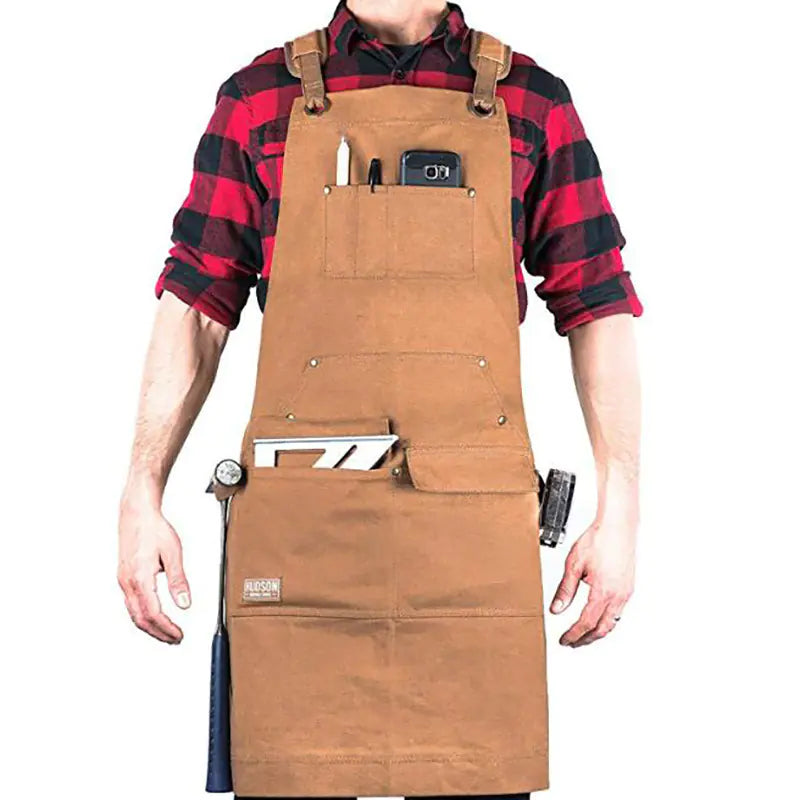 Heavy-Duty Waxed Canvas Gardening Apron with Custom Logo