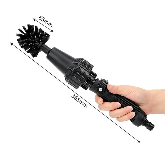 Water-Driven Rotating Car Wash Brush with Spray