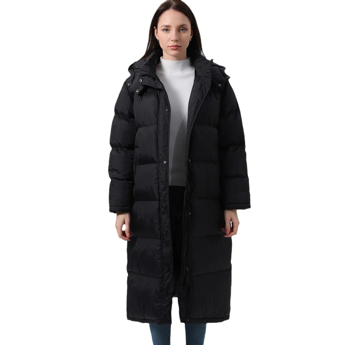 Women's Quilted Plaid Hooded Coat
