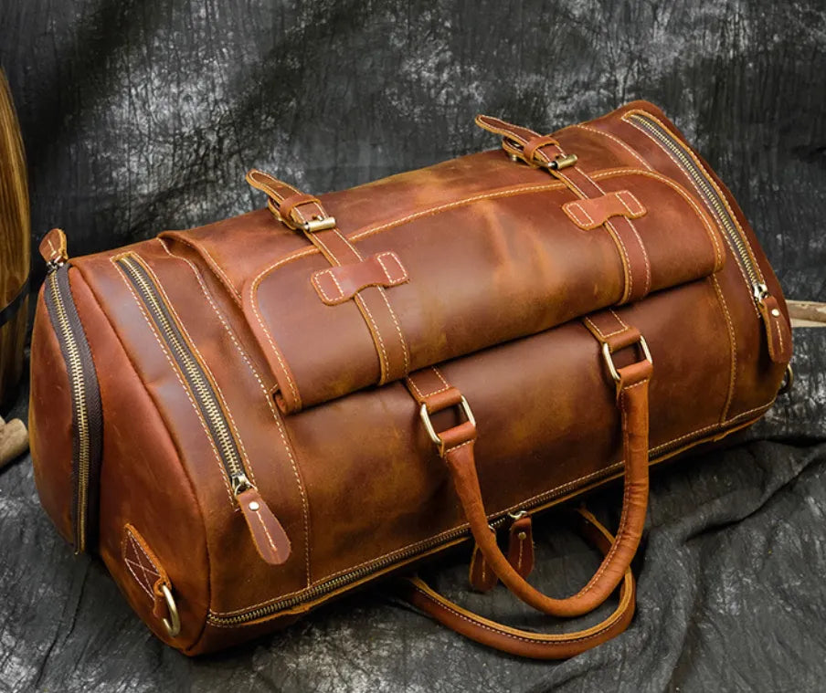 Retro Horse Leather Travel Bag