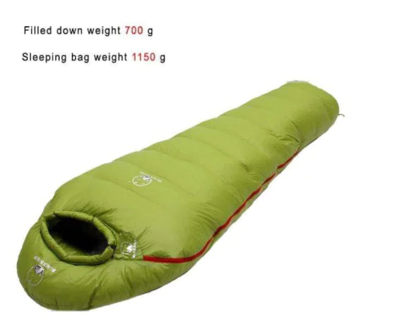 Goose Down Warm Sleeping Bag for Camping (Single)