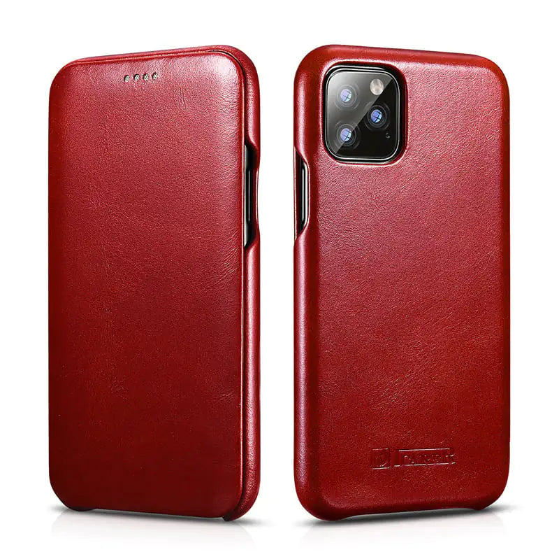 Retro Curved Screen Cowhide Phone Case