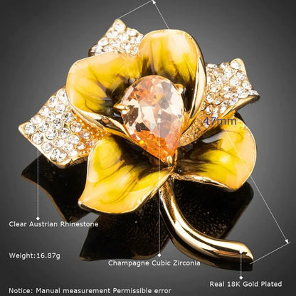 Korean Style Rhinestone Flower Brooch for Weddings