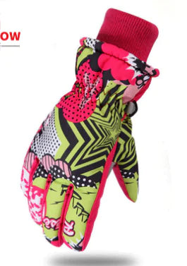 High Waterproof Ski Gloves - Thick Warm Design
