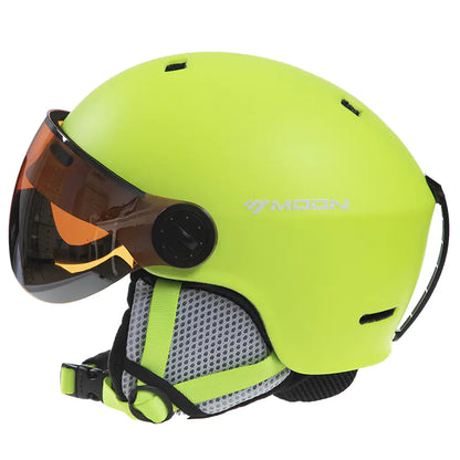 Moon Ski Helmet with Integrated Goggles for Safety