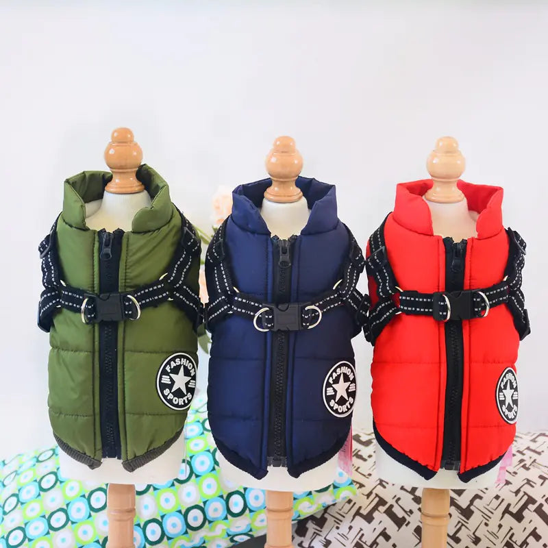 Waterproof Pet Cotton Jacket for Dogs - Winter Ski Suit