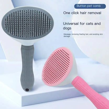 Pet Grooming Brush for Cats and Dogs (Automatic Fur Removal)