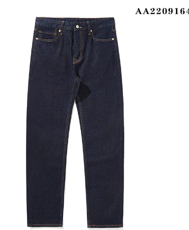 Blue Wash Contrast Color Loose Fit Casual Jeans