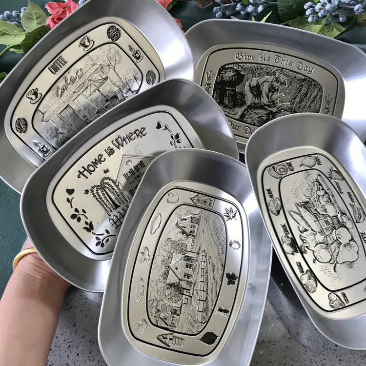 Outdoor Camping Fruit Tray - Vintage Metal Snack Plate