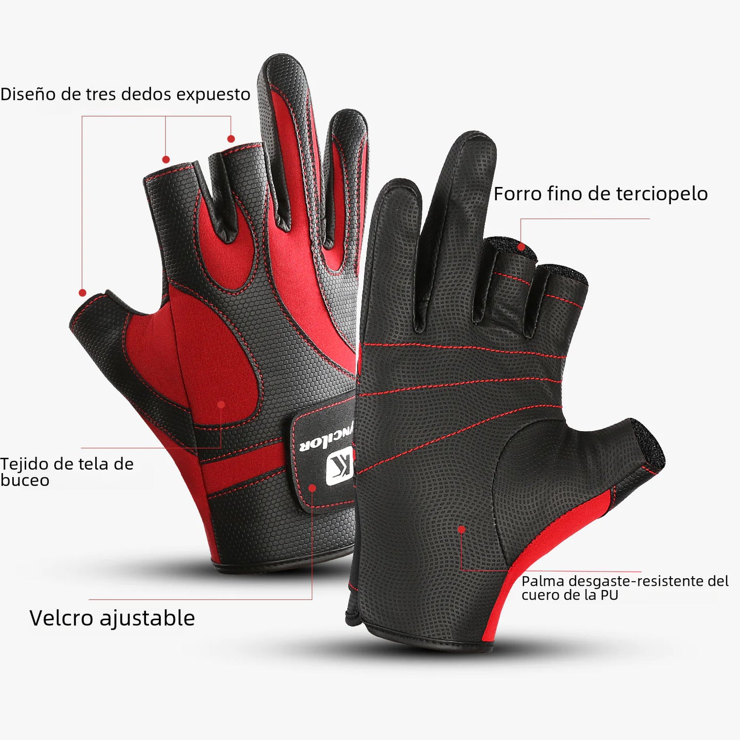 Winter Outdoor Three-Finger Fishing Gloves for Men and Women