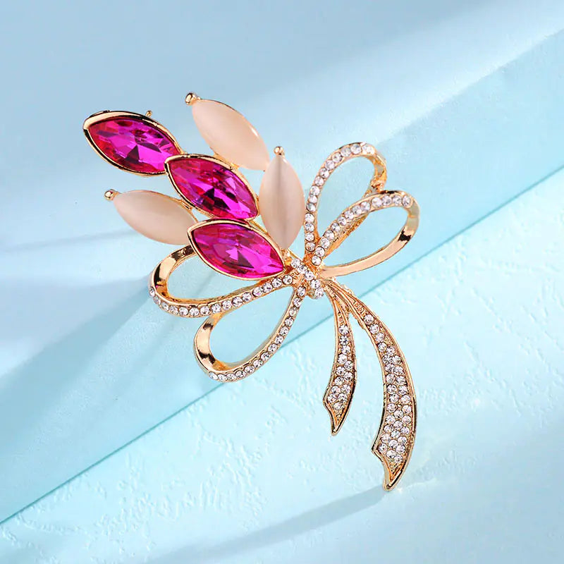 Fashionable High-End Rhinestone Brooch with Pearl