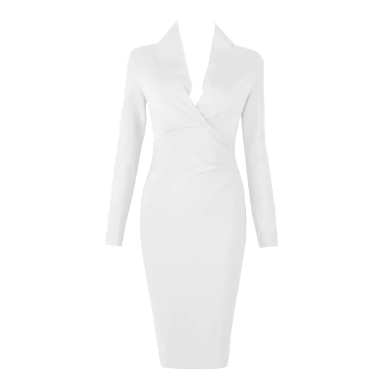 V-neck Tight Wrap Dress for Party and Auto Show Host