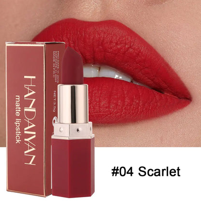 6-Color Matte Lipstick with Delicate Texture for Daily Use