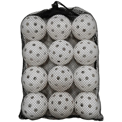 12-Pack 74mm 40-Hole Plastic Pickleball Balls with Net Bag – Assorted Colors