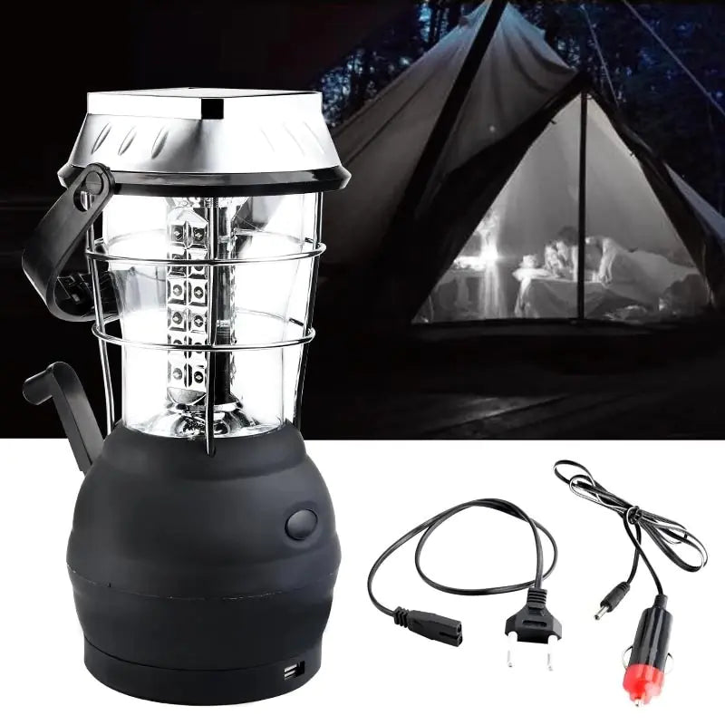 36 LED Outdoor Solar Camping Lantern with USB and Hand Crank