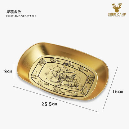 Outdoor Camping Fruit Tray - Vintage Metal Snack Plate