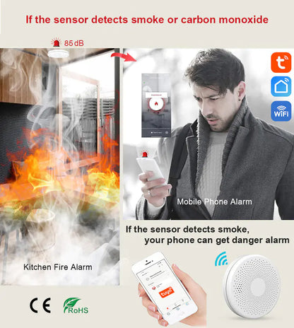 Tuya Carbon Monoxide Detector with Smoke Alarm