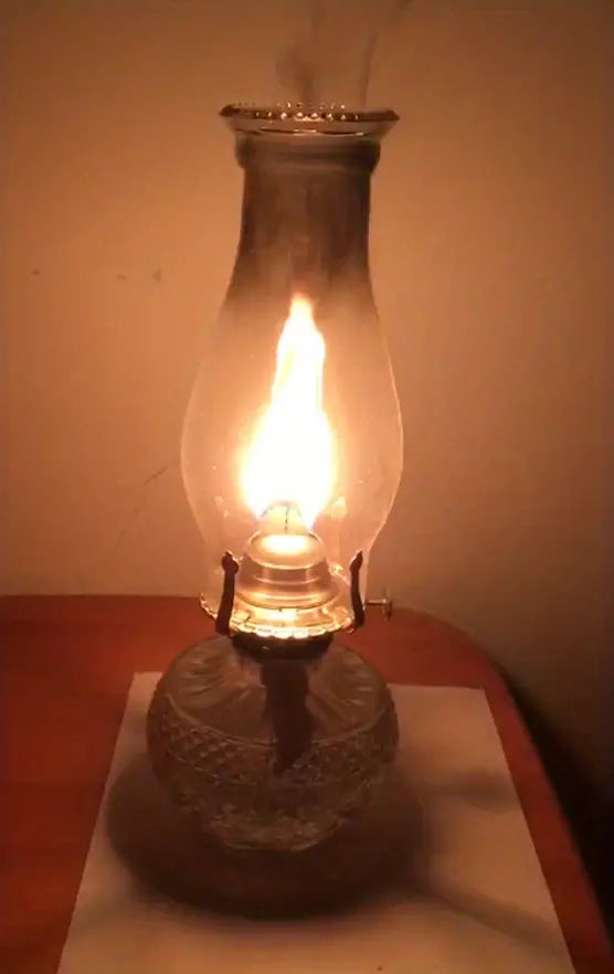 Vintage Glass Oil Lamp for Outdoor Camping Use