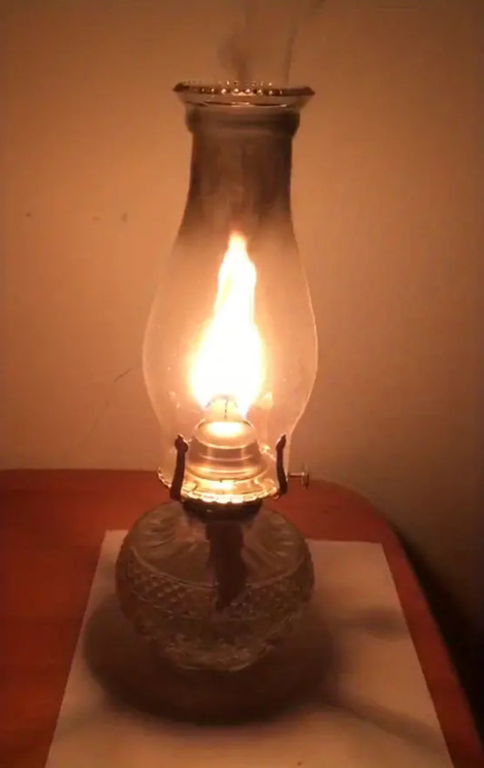 Vintage Glass Oil Lamp for Outdoor Camping Use