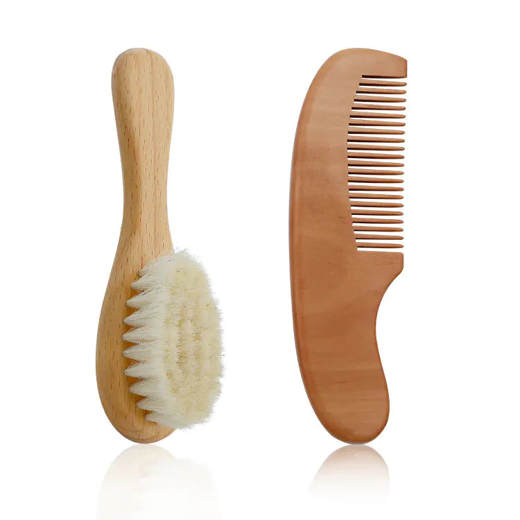 Baby Wool Brush Set for Baby Shower and Grooming