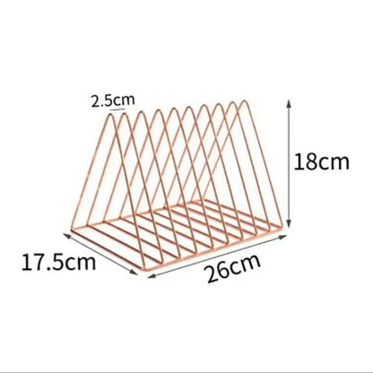 Metal Triangle Bookshelf and Organizer Rack