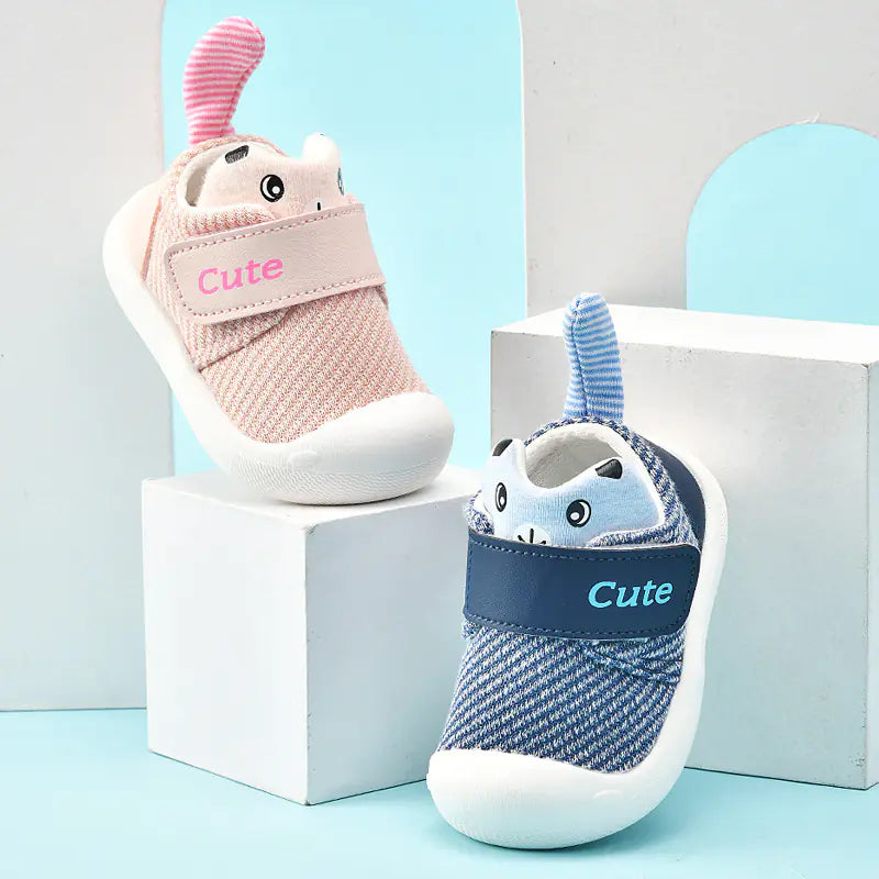 Striped Non-Slip Velcro Toddler Baby Shoes