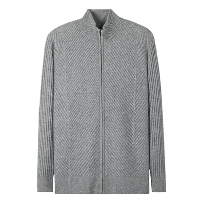 Autumn Winter Men's Wool Zip Cardigan Sweater