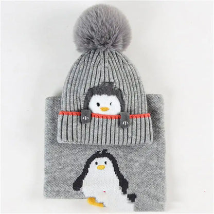 Knitted Scarf and Warm Winter Hat for Kids