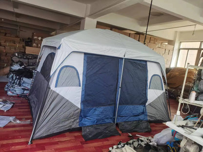 New Outdoor Two-Bedroom Camping Tent for 6-12 People