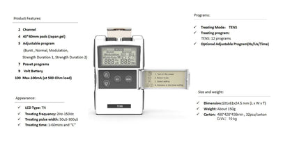 CE-Certified TENS  Physiotherapy Instrument
