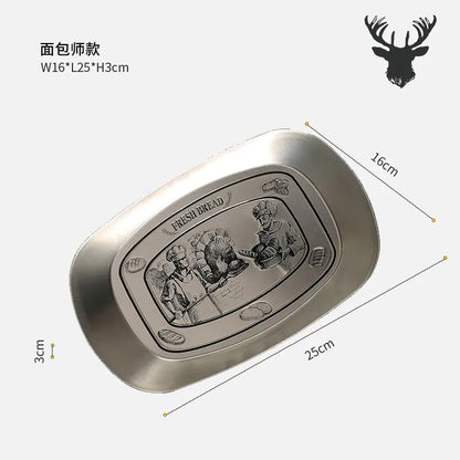 Outdoor Camping Fruit Tray - Vintage Metal Snack Plate