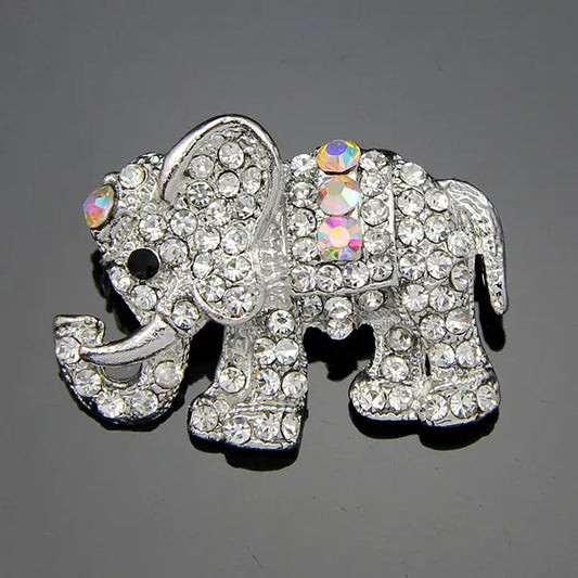 Fashionable Elephant Brooch with Rhinestones (Wholesale)