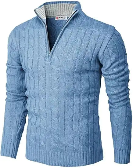 Casual Slim Long Sleeve Knitted Zip Sweater