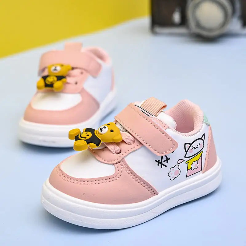 Leather Surface Sneakers for Baby Toddler Boys & Girls