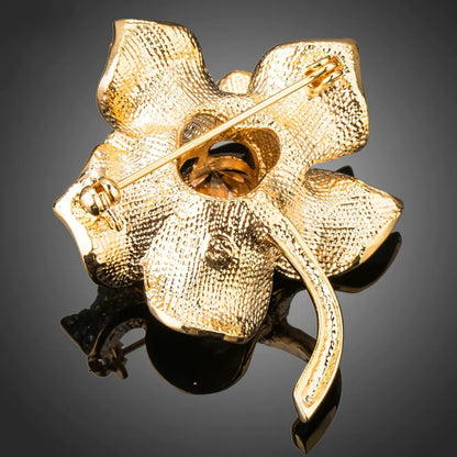 Korean Style Rhinestone Flower Brooch for Weddings