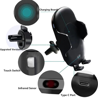 C9 Infrared Wireless Car Charger & C10 Auto Holder